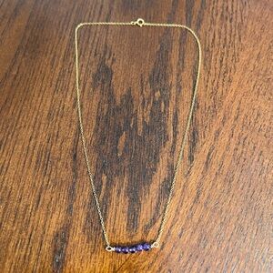 14K Gold Filled Amethyst Dainty 17” Chain Necklace